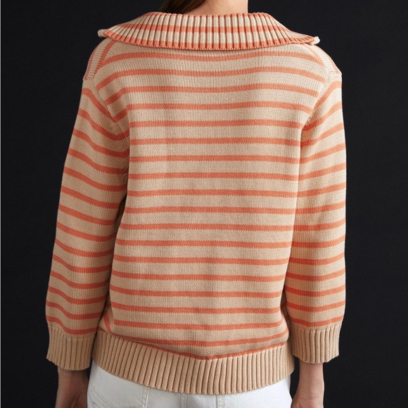 NEW $295 Demy Lee "Leigh" Striped Cotton Polo Sweater - Picture 8 of 13